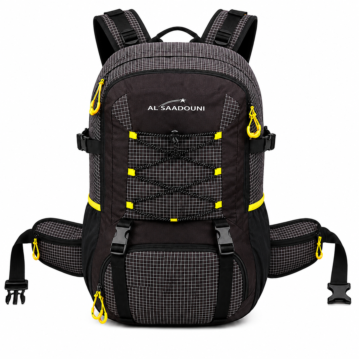 AL SAADOUNI 35L Hiking Backpack – Water-Resistant Travel Backpack with Laptop Compartment & Rain Cover