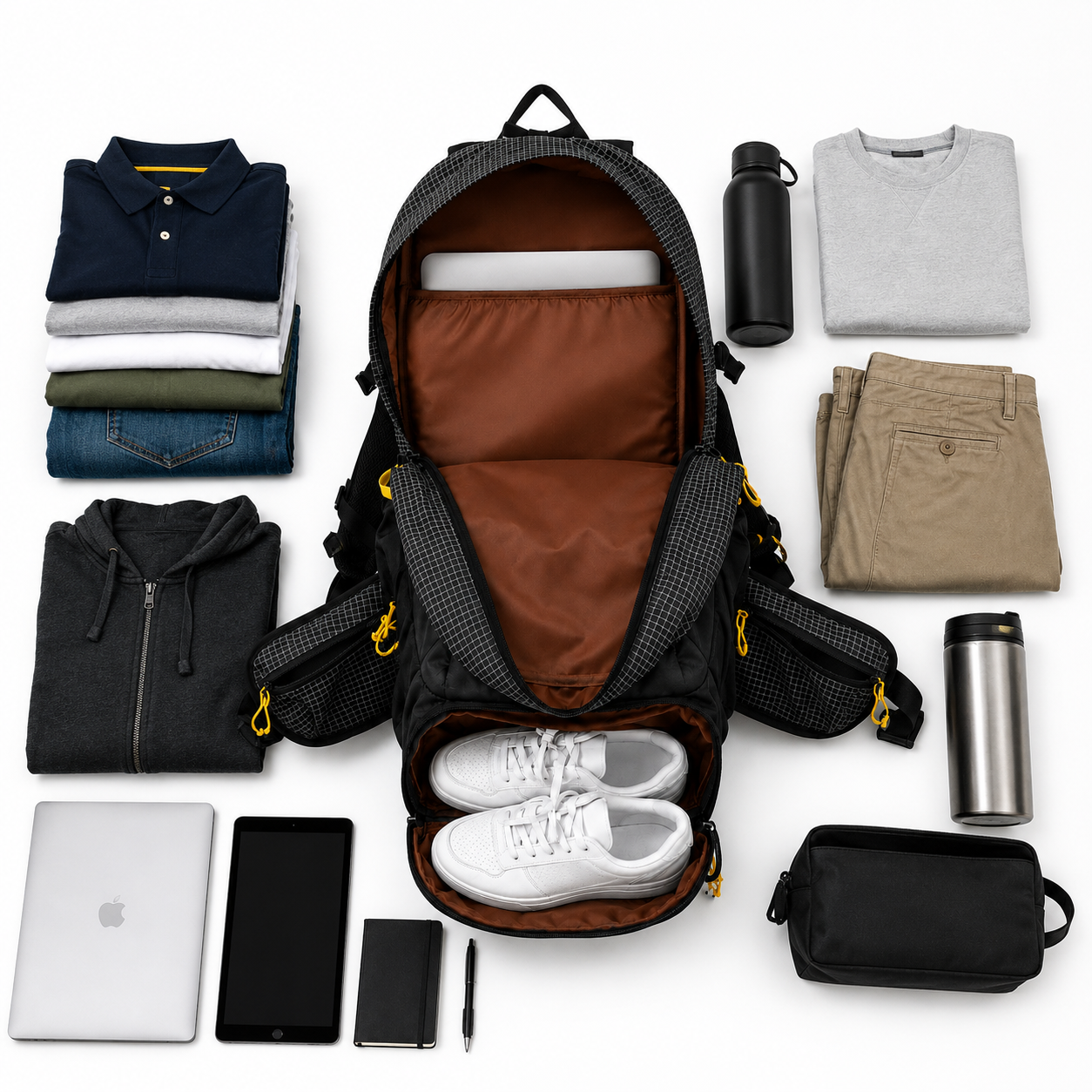 35L Hiking Backpack – Waterproof Travel Backpack with Laptop Compartment & Rain Cover | AL SAADOUNI