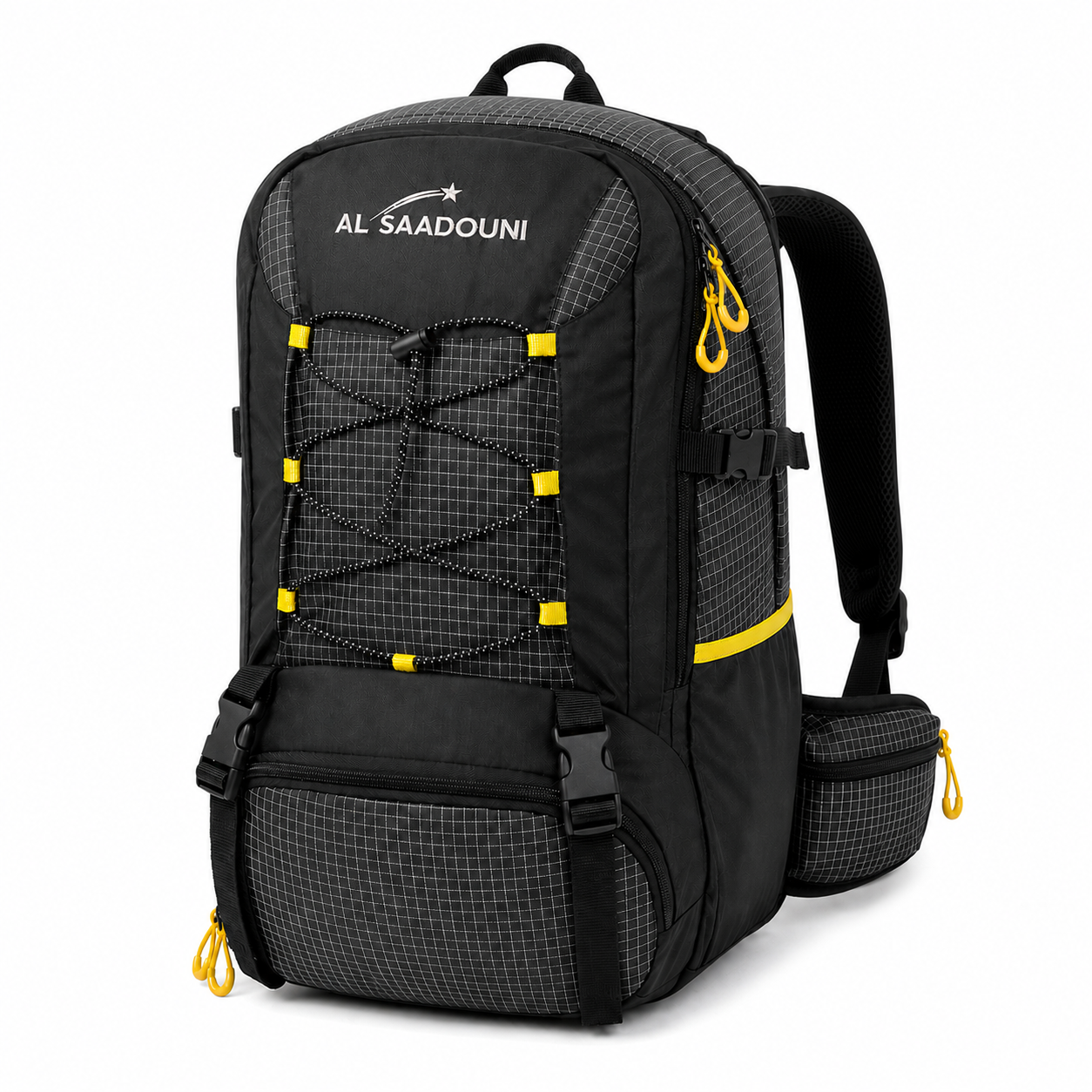 AL SAADOUNI 35L Hiking & Travel Backpack – Water-Resistant with Laptop Compartment & Rain Cover