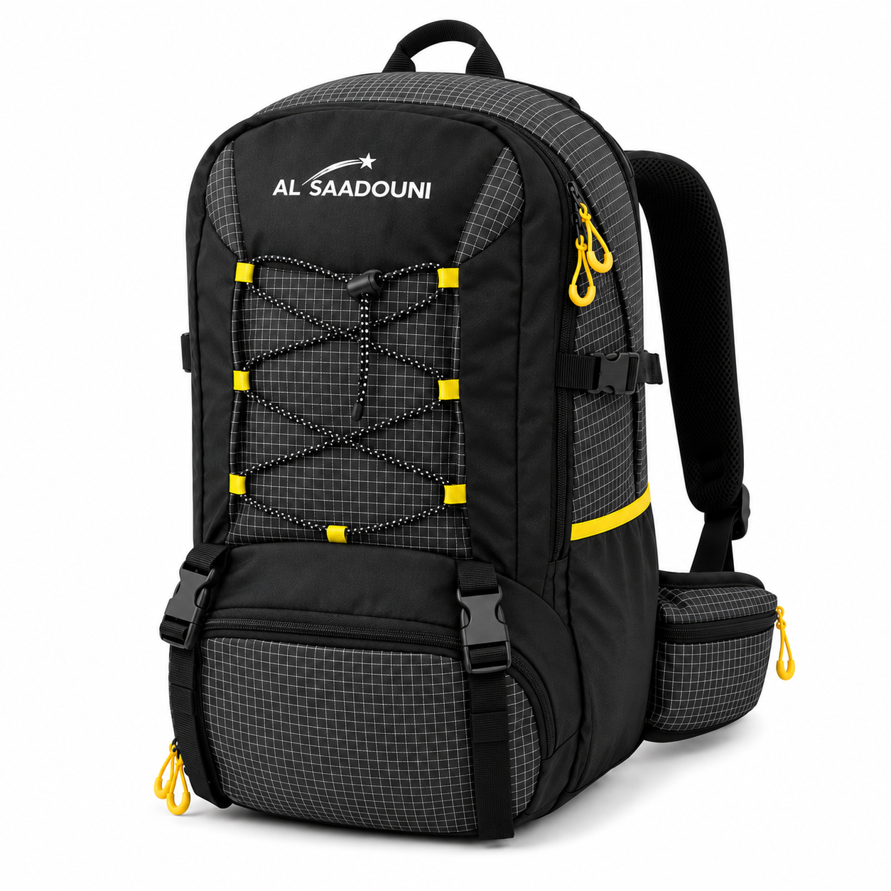 AL SAADOUNI 35L Hiking & Travel Backpack – Water-Resistant with Laptop Compartment & Rain Cover